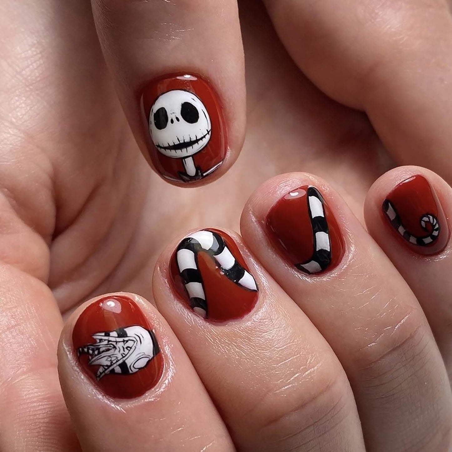 Halloween Nightmare Press-On Nails – Short Square Glossy False Nails, 24pcs