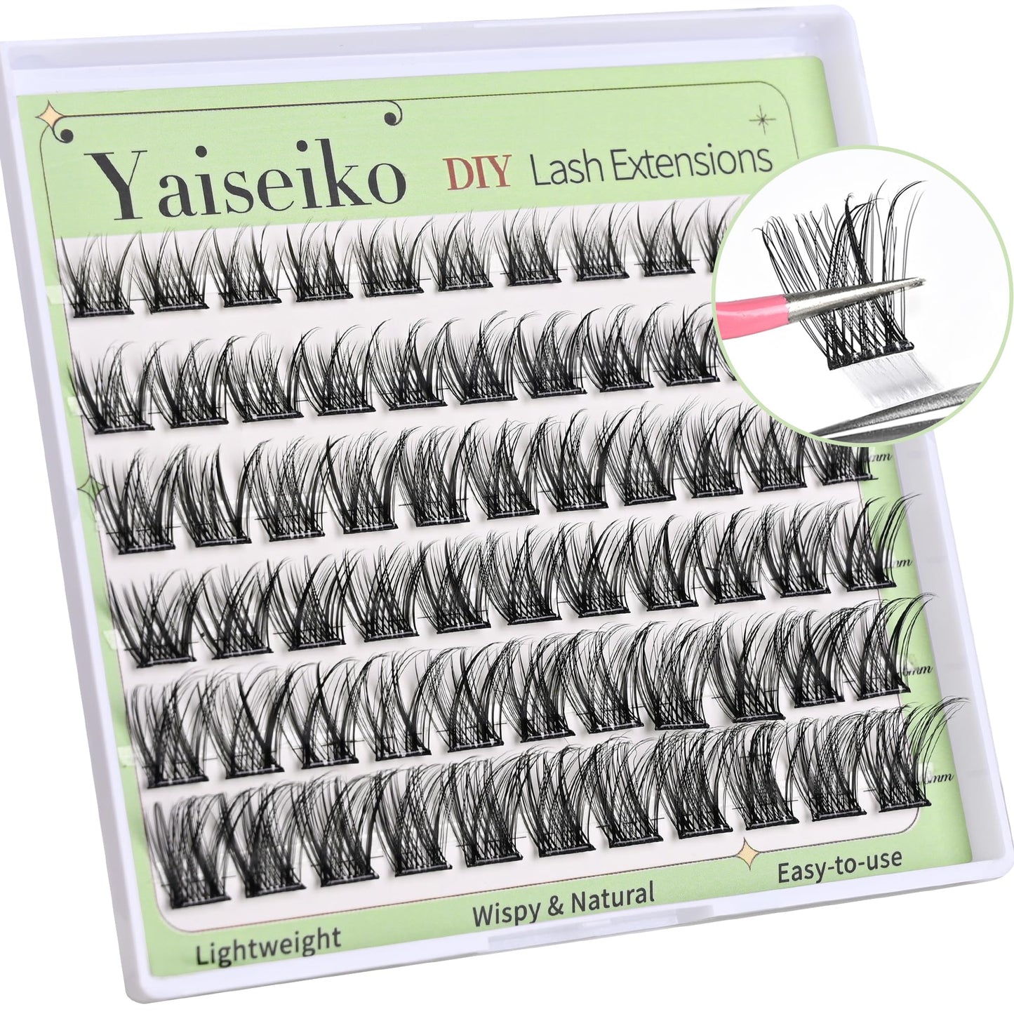 Pre-Glued D Curl Lash Clusters – 66PCS Reusable Self-Adhesive DIY Extensions (10–18mm)
