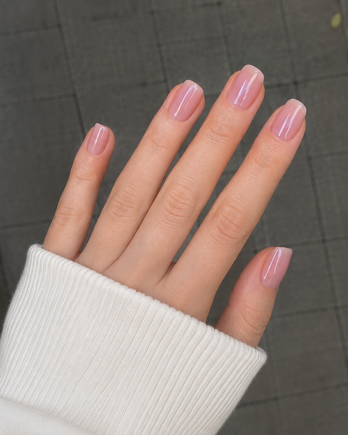 Short Square Chrome Press-On Nails – 24Pcs