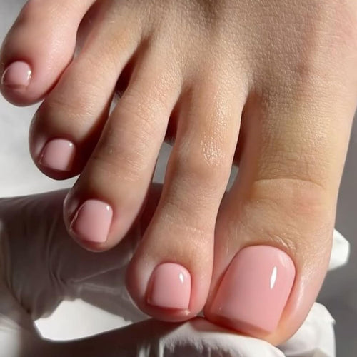 AddFavor Nude Glossy Press-On Toenails – 240PCS Full Cover Fake Toe Nails