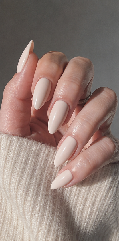 LINMEIZAI 30Pcs Extra Short Almond Nude French Tip Press-On Nails