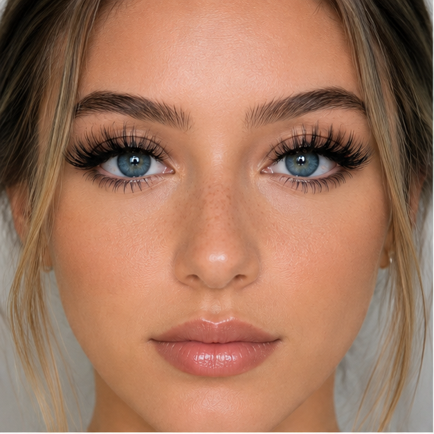 Winifred 16mm Wispy Natural Look False Eyelashes – Fluffy Faux Mink Lashes with Clear Band, C Curl Strip Lashes