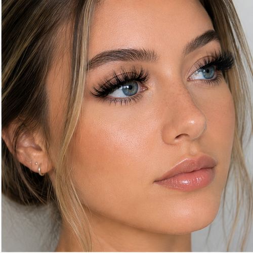 Winifred 16mm Wispy Natural Look False Eyelashes – Fluffy Faux Mink Lashes with Clear Band, C Curl Strip Lashes