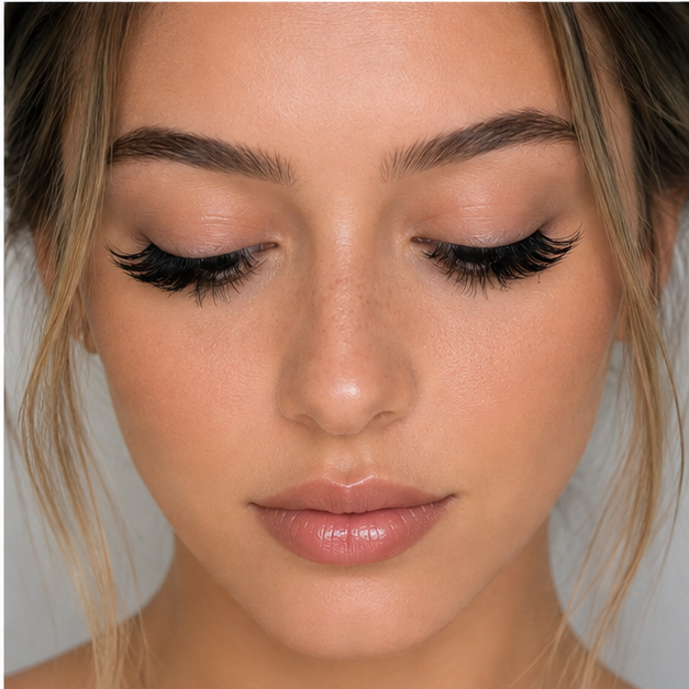 Winifred 16mm Wispy Natural Look False Eyelashes – Fluffy Faux Mink Lashes with Clear Band, C Curl Strip Lashes