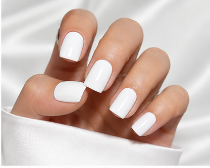 240PCS White Short Square Press-On Nails with Adhesive Tabs